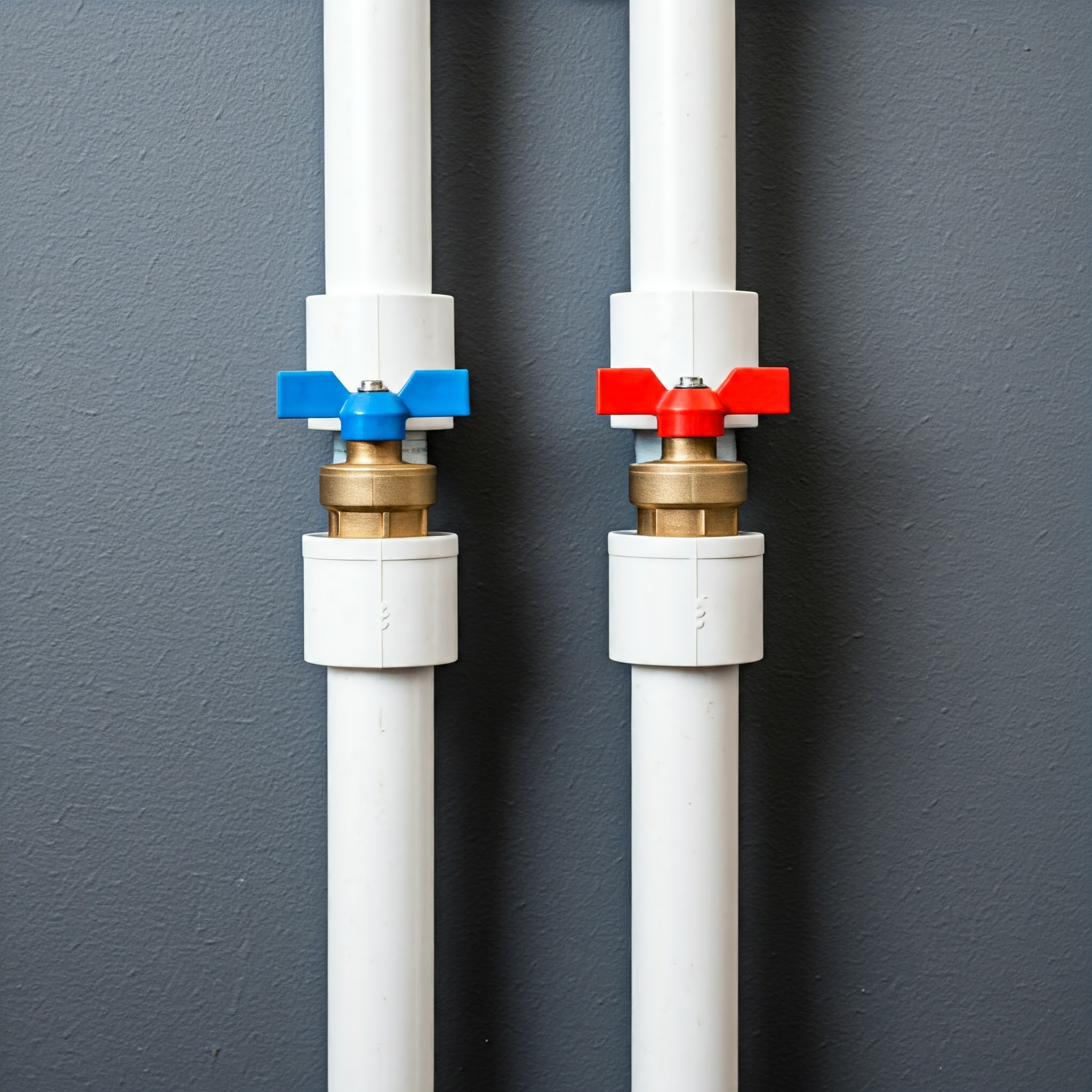 Стояки холодной и&nbsp;горячей воды без внутренней разводки