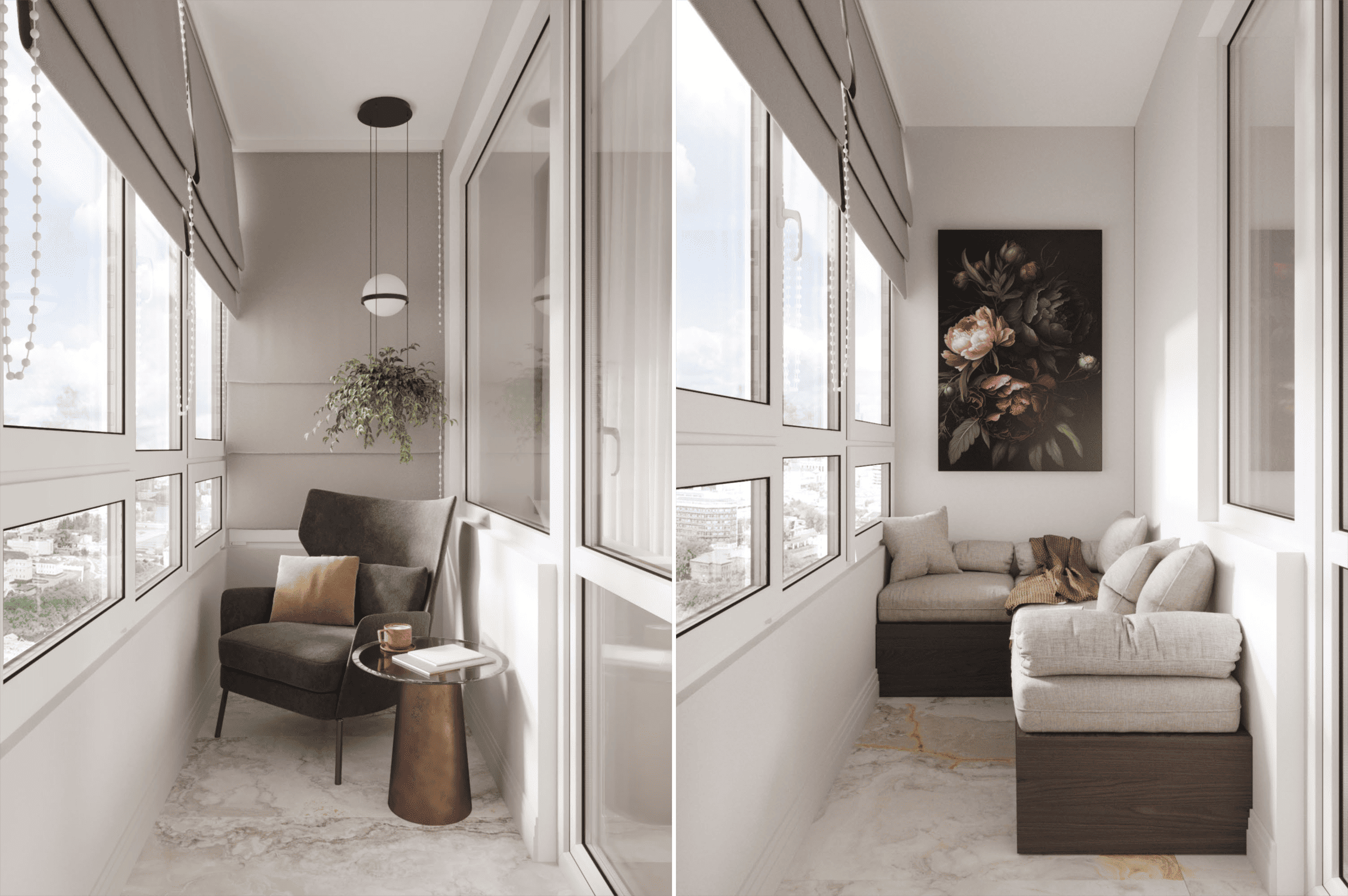 Дизайн 2-к. квартиры | 73 м², Лоджия